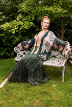 Load image into Gallery viewer, Under My Wing Pixie Crop Kimono w/ Swan &amp; feathers