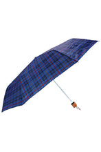 Load image into Gallery viewer, Blue Plaid Manual 8-panel 3-fold Compact Umbrella