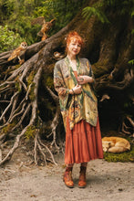 Load image into Gallery viewer, Woodland Wisdom Matinée Duster w/ Florals, Fox &amp; Owl