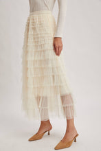 Load image into Gallery viewer, RUFFLED TULLE MIDI SKIRT