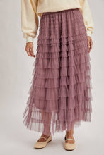 Load image into Gallery viewer, RUFFLED TULLE MIDI SKIRT