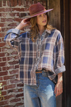 Load image into Gallery viewer, Double Gauze Plaid Oversized Button-Down Shirt