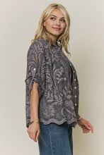 Load image into Gallery viewer, BOHO EMBROIDERED BUTTON-DOWN TOP