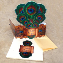 Load image into Gallery viewer, Greeting Card with Tiara, Birthday Magic, Peacock