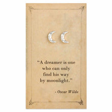 Load image into Gallery viewer, Literary Quotes Moon Post Earrings