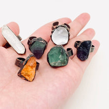 Load image into Gallery viewer, Vintage Natural Stone Amorphous Crystal Adjustable Ring