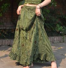 Load image into Gallery viewer, Pari Vintage Vibe Green Skirt