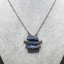 Load image into Gallery viewer, Vintage 4 Kyanite Linked Natural Stone pendant Necklace