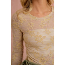 Load image into Gallery viewer, FLORAL EMBROIDERED STRETCH LACE LONG SLEEVE TOP