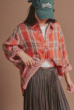 Load image into Gallery viewer, Double Gauze Plaid Oversized Button-Down Shirt