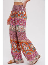 Load image into Gallery viewer, Boho Smocking Waist Wide Leg Pants