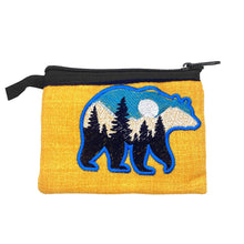 Load image into Gallery viewer, Embroidered Bear Wildlife Nature Ecuadorian Coin Purse Pouch