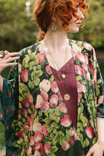 Load image into Gallery viewer, The Daydreamer Goddess Duster Kimono w/ Roses &amp; Rabbits