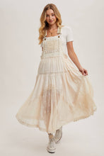 Load image into Gallery viewer, LACE EMBROIDERED TULLE BIB MAXI DRESS WITH LINING