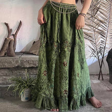 Load image into Gallery viewer, Pari Vintage Vibe Green Skirt