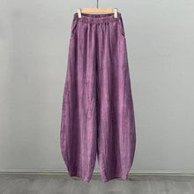 Load image into Gallery viewer, Solid Color Cotton and Linen Lantern Trousers
