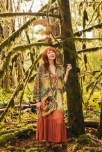 Load image into Gallery viewer, Woodland Wisdom Matinée Duster w/ Florals, Fox &amp; Owl