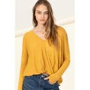 Long Sleeve V-Neck Mustard