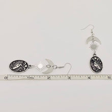 Load image into Gallery viewer, Dark Crow Star Moon Earrings