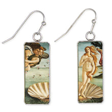 Load image into Gallery viewer, Venus Print Silver Bar Fine Art Earrings