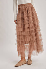 Load image into Gallery viewer, RUFFLED TULLE MIDI SKIRT