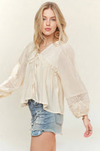 Load image into Gallery viewer, SOLID LONG SLEEVES TOP WITH EYELET