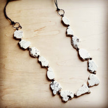 Load image into Gallery viewer, White Turquoise Slab Necklace with Leather Closure 228O