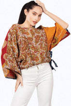 Load image into Gallery viewer, Reversible Kantha Kimono Crop Top