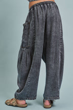 Load image into Gallery viewer, Washed Denim Utility Wide Leg Pants With Cargo Pockets