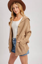 Load image into Gallery viewer, BUTTON DOWN COLLAR NECK RIBBED KNIT SWEATER CARDIGAN