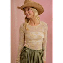 Load image into Gallery viewer, FLORAL EMBROIDERED STRETCH LACE LONG SLEEVE TOP