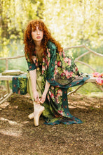 Load image into Gallery viewer, The Daydreamer Goddess Duster Kimono w/ Roses &amp; Rabbits