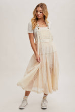 Load image into Gallery viewer, LACE EMBROIDERED TULLE BIB MAXI DRESS WITH LINING