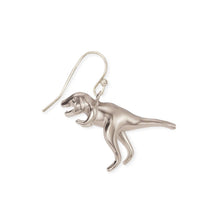 Load image into Gallery viewer, Prehistoric Times Silver Tyrannosaurus Rex Earrings