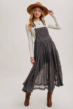 Load image into Gallery viewer, LACE EMBROIDERED TULLE BIB MAXI DRESS WITH LINING