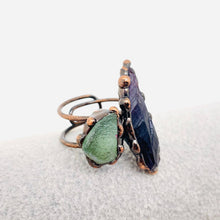 Load image into Gallery viewer, Natural Stone Irregular Fluorite Crystal Adjustable Ring
