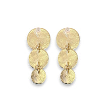 Load image into Gallery viewer, Gold Graduated Disc Statement Earrings | Handmade Jewelry