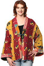 Load image into Gallery viewer, Reversible Cotton Kantha Kimono Jacket