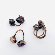 Load image into Gallery viewer, Natural Stone Irregular Fluorite Crystal Adjustable Ring