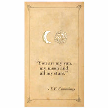 Load image into Gallery viewer, Literary Quotes Celestial Post Earrings