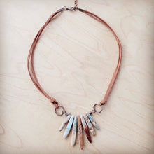 Load image into Gallery viewer, Aqua Terra Stone Slab Leather Cord Necklace 231ee