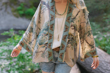 Load image into Gallery viewer, Earth &amp; Sky Pixie Duster Cropped Kimono w/ Trees