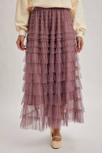 Load image into Gallery viewer, RUFFLED TULLE MIDI SKIRT