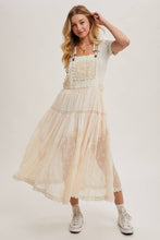 Load image into Gallery viewer, LACE EMBROIDERED TULLE BIB MAXI DRESS WITH LINING