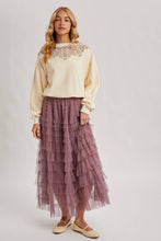Load image into Gallery viewer, RUFFLED TULLE MIDI SKIRT