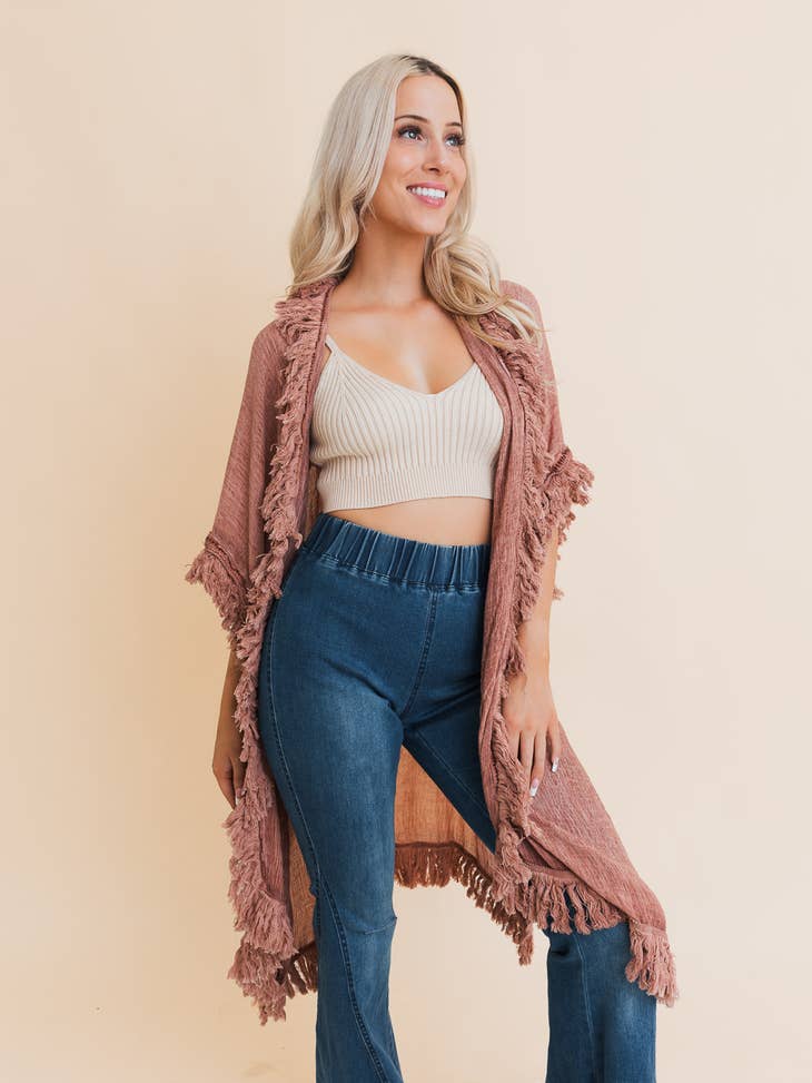 Fringe Ruffle Kimono