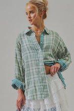 Load image into Gallery viewer, Double Gauze Plaid Oversized Button-Down Shirt