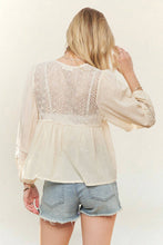 Load image into Gallery viewer, SOLID LONG SLEEVES TOP WITH EYELET