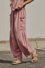 Load image into Gallery viewer, Washed Denim Utility Wide Leg Pants With Cargo Pockets