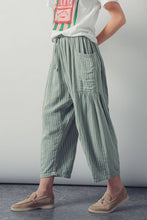 Load image into Gallery viewer, Striped Cotton Drawstring Harem Pants